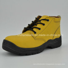 Yellow Leather Safety Work Boots for Women Ufb057